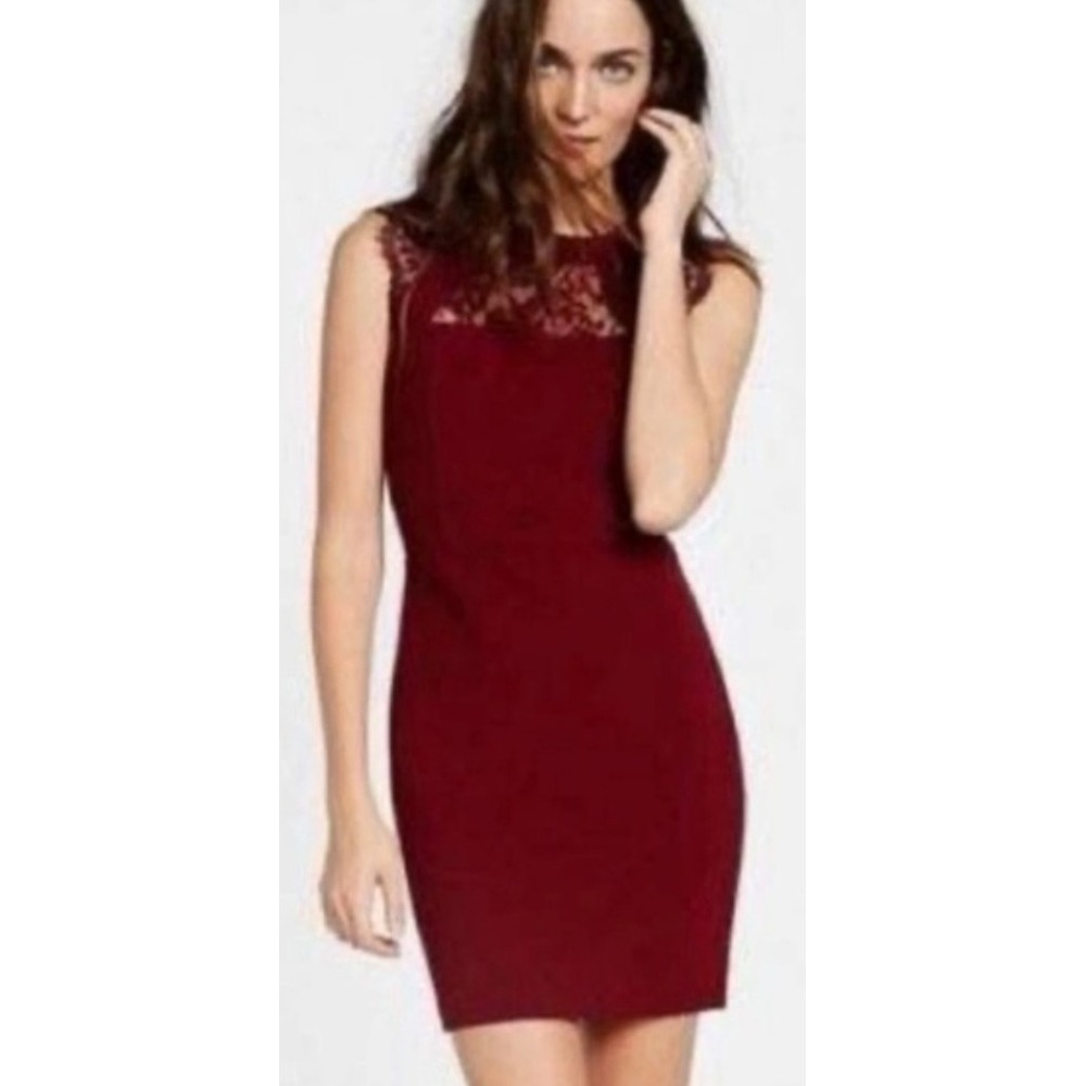 Express 6 maroon burgundy floral lace whimsigoth formal bodycon sexy mini dress